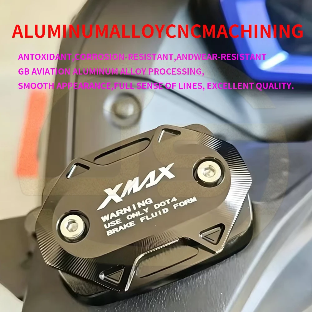 Фото Аксессуар для мотоцикла XMAX 300 XMAX 250 2017-2025 2019 2020 2023: крышка бачка переднего тормозного жидкостного резервуара с ЧПУ, бак для жидкости, крышка масляного насоса №2