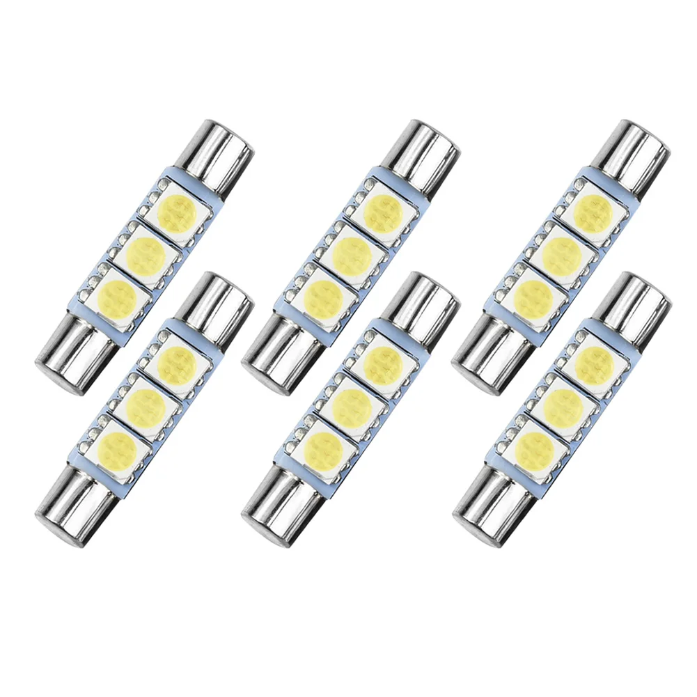 

6 шт., Сверхъяркие Ксеноновые белые лампы 5050 3-SMD 6641 6614F
