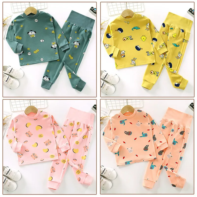 

Одежда для сна для мальчиков и девочек, детская одежда Pjms, одежда с высокой талией для дома, нижнее белье, одежда для маленьких мальчиков, пиж...