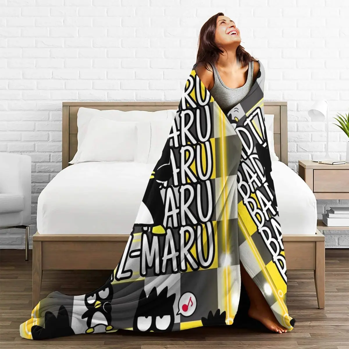 Мягкое теплое одеяло Bad Badtz Maru с героями мультфильмов Sanrio детское плюшевое диван