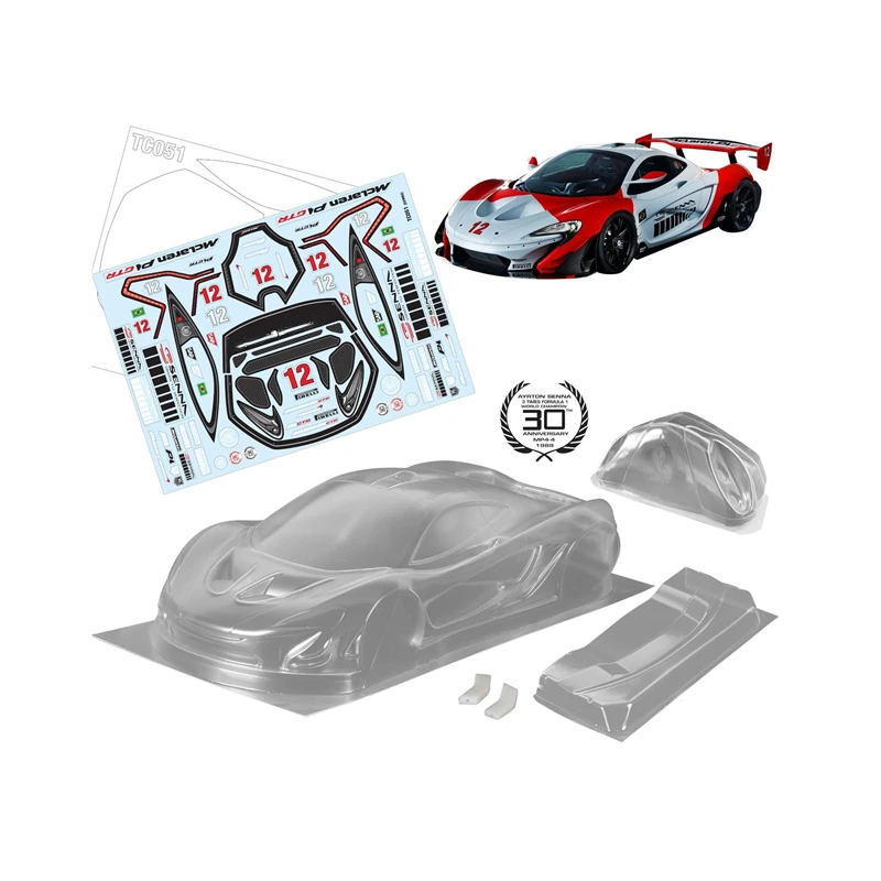 TC051 1/10 McLar P1 GTR On Road Body Rc Drift Clear Car Shell For Hsp Kyosho Tamiya + Color Stickers +Light Bucket enlarge
