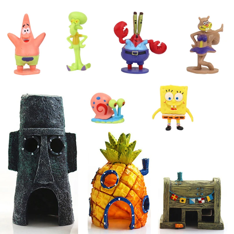 9 шт./6 шт. Симпатичные губки фигурки Bobs Патрик звезда Юджин песчаные набор игрушек