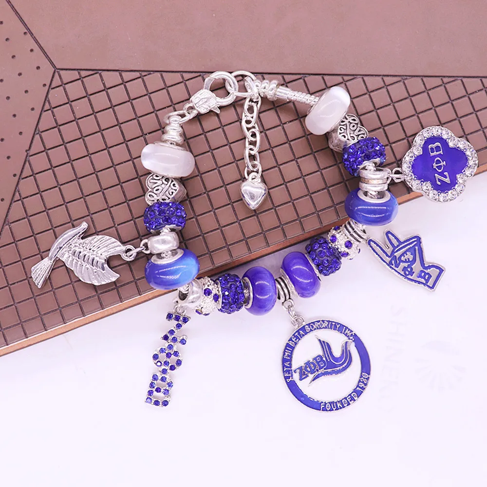 Женская группа голубые бусины с большим отверстием греческий сорр жест голубь