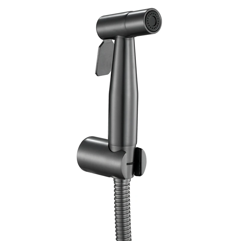 

Handheld Bidet Spray Shower Set Toilet Sprayer Douche Kit Bidet Faucet With Base And 1.5M Hose Stainless Steel, A