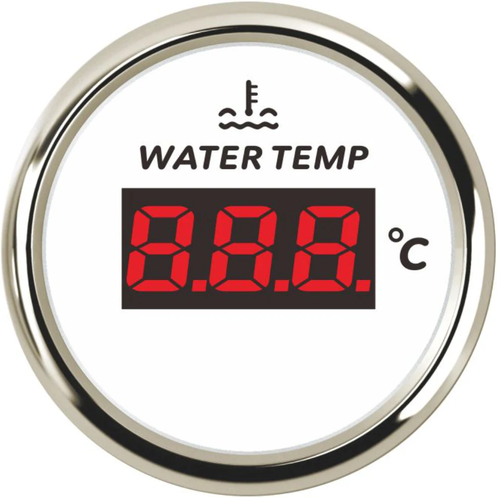 New Universal Waterproof 52mm Water Temp Gauge Temperature Meter 40-120℃ with Red Backlight for Motorcycle Car Boat Yacht 12/24V