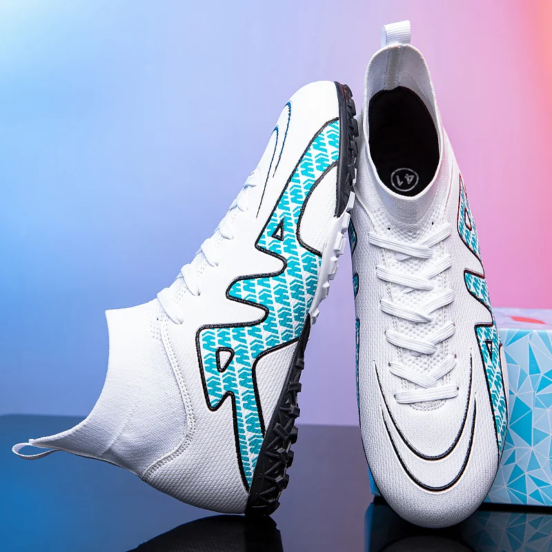 Man's Soccer Shoes Adult Kid TF/FG Outsole Non-Slip Unisex Football Cleats Outdoor Lawn Breathable Sneakers Cheap Wholesale