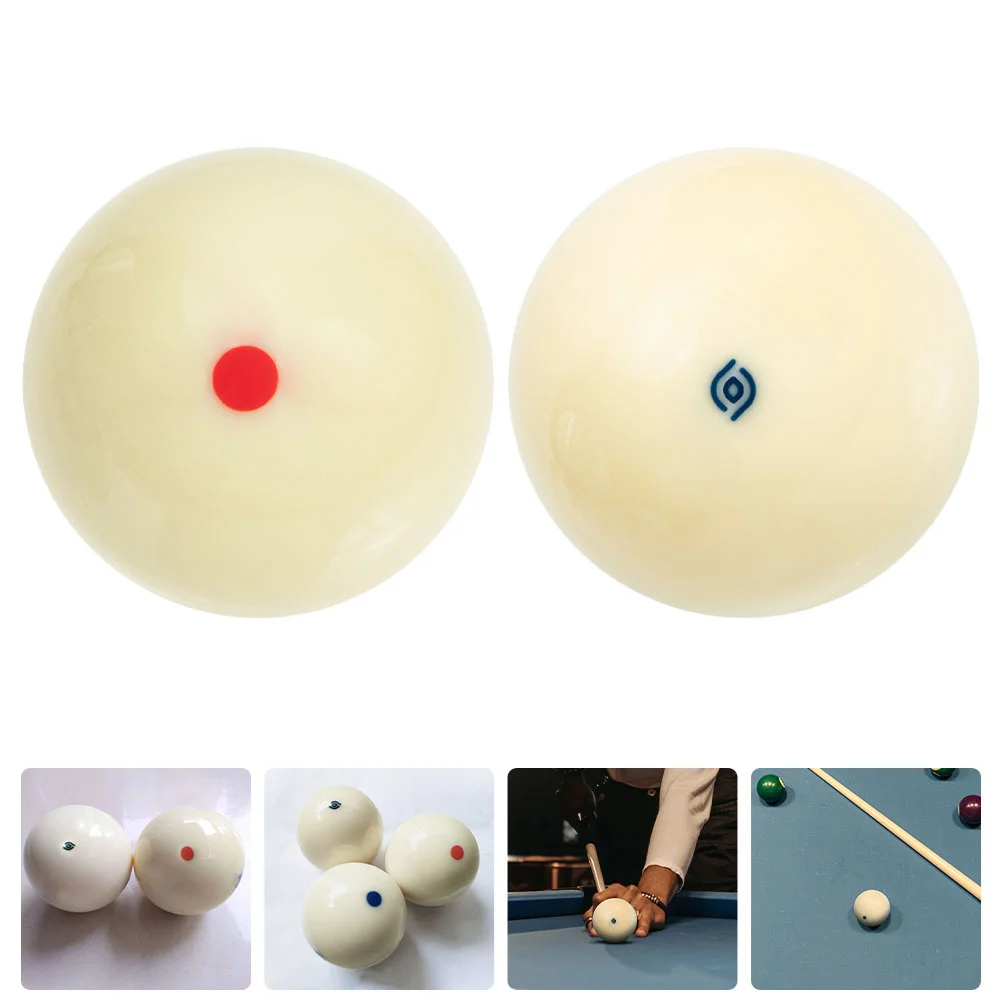 

2 Pcs Billiard Cue Ball Resin Balls Replaceable Snooker Table White Equipment Accessory Wear-resistant Pool