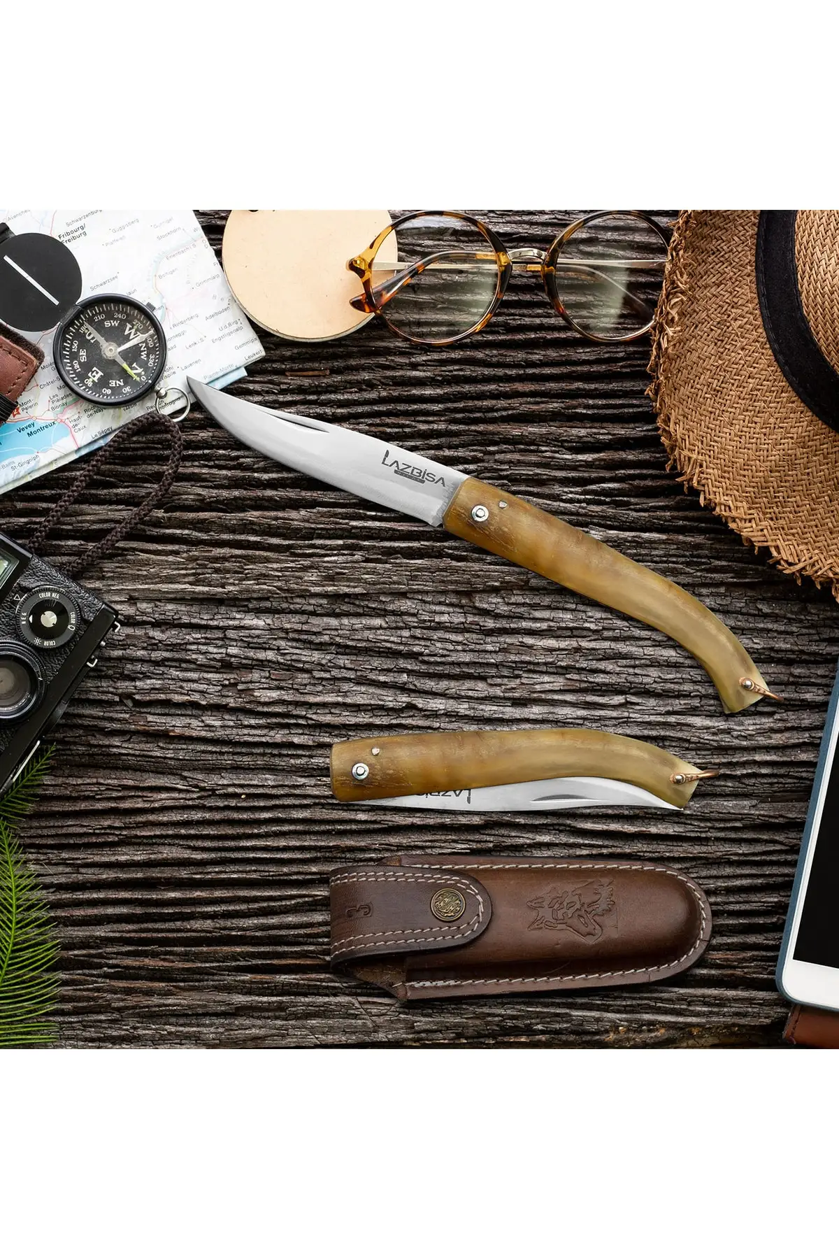 

Kitchen Knife Pocket Knife Camping Knife Outdoor Knife Handmade with Sheath Gift ( 24 Cm )