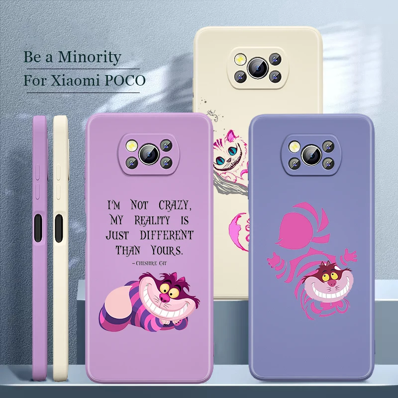 

Cheshire Cat Alice Wonderland For Xiaomi POCO M4 M3 M2 X3 F3 X3 C3 X2 NFC GT CC9 Civi Mix 3 4 Pro Liquid Silicone Phone Case