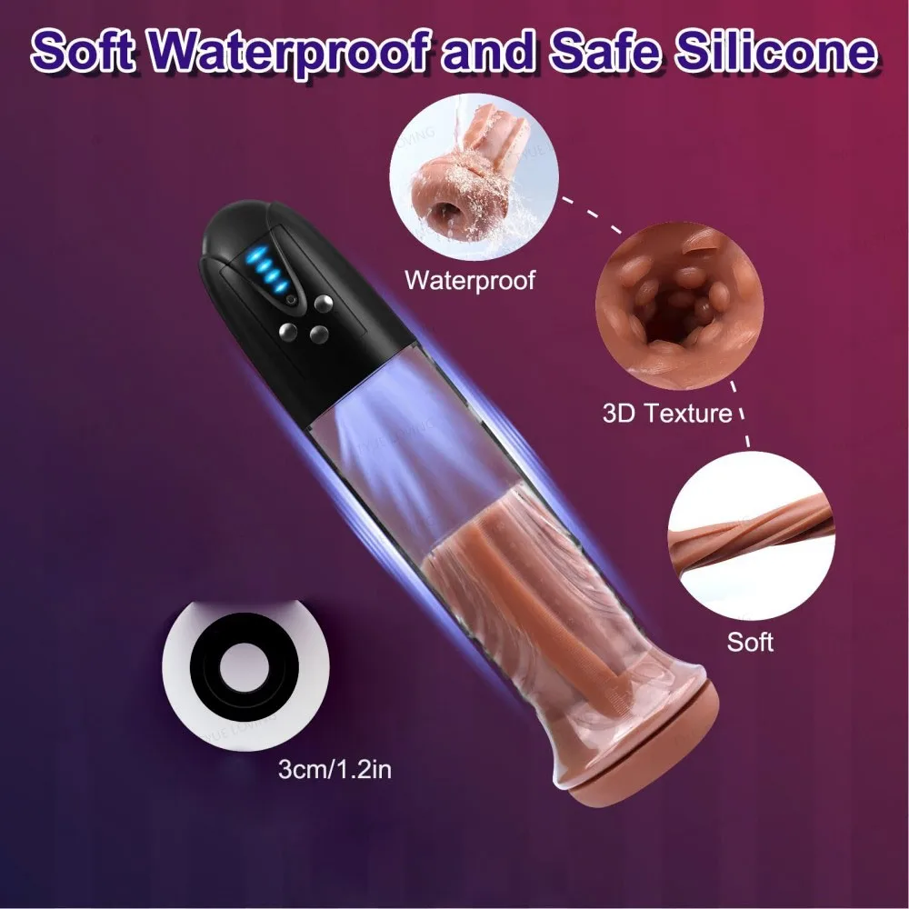 Мощный электрический насос для пениса максимального увеличения с 4 присосками