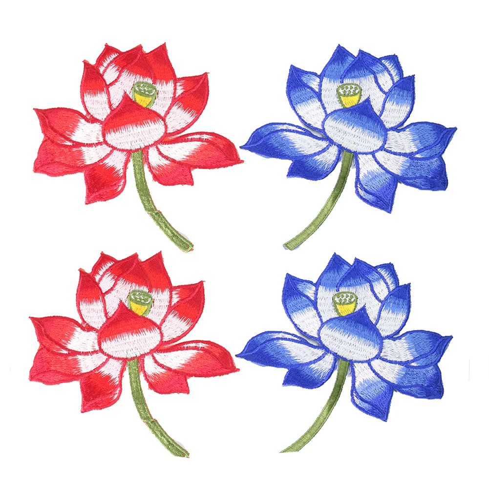 Элегантная нашивка с цветком лотоса вышитая аппликация термоклейкая переводная