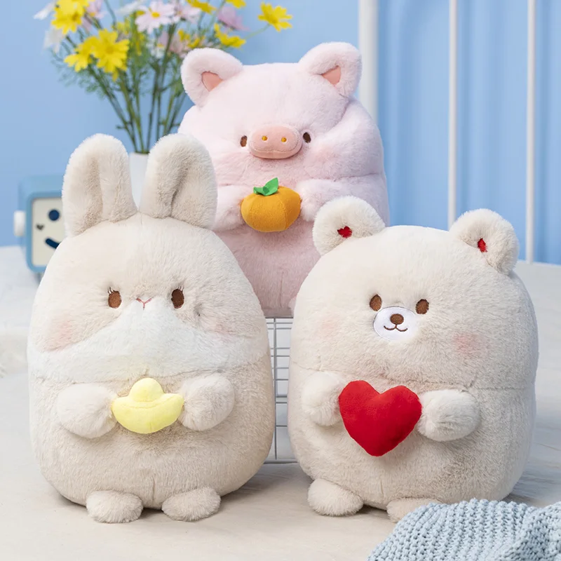 

Soft Baby Accompany Doll Kawaii Pig/Bunny/Dog/Bear with Drumsticks Permisson Stuffed Fatty Animals Plush Toys for Children Gift