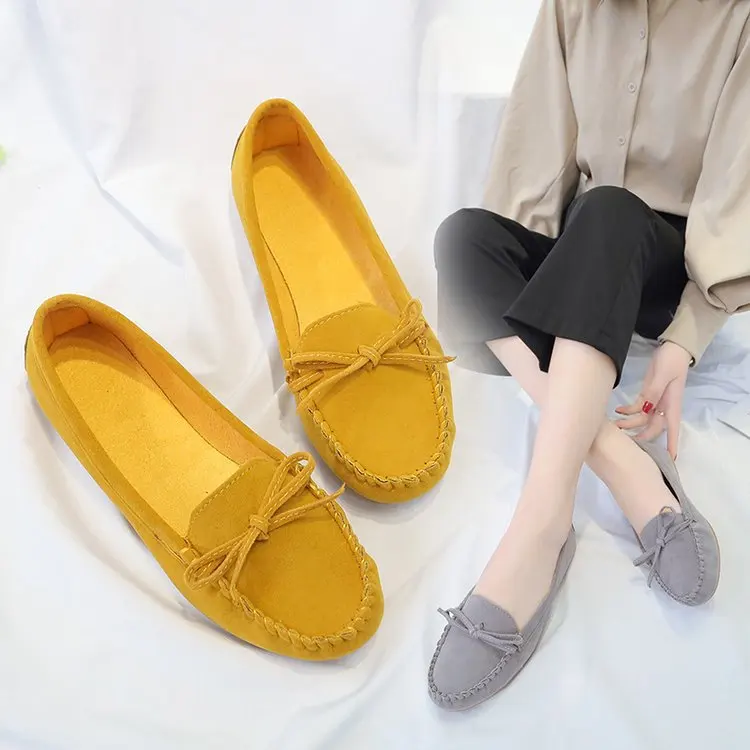 Spring and Summer Women's Flat Shoes Simple and Fashionable Suede  Loafers Lightweight Soft Sole Comfortable Women's Flat Shoes
