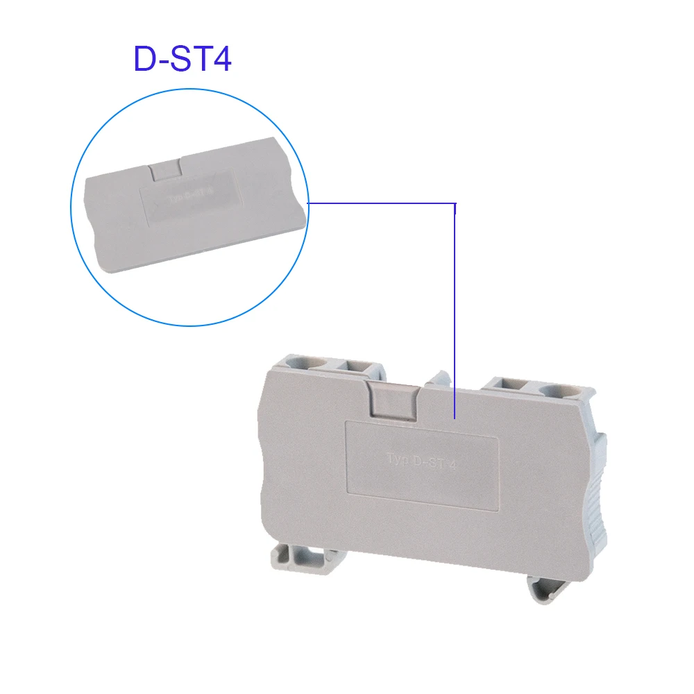 

1 Piece D-ST4 End Cover For ST4 And PT4 Din Rail Terminal Blocks End Cover Plate