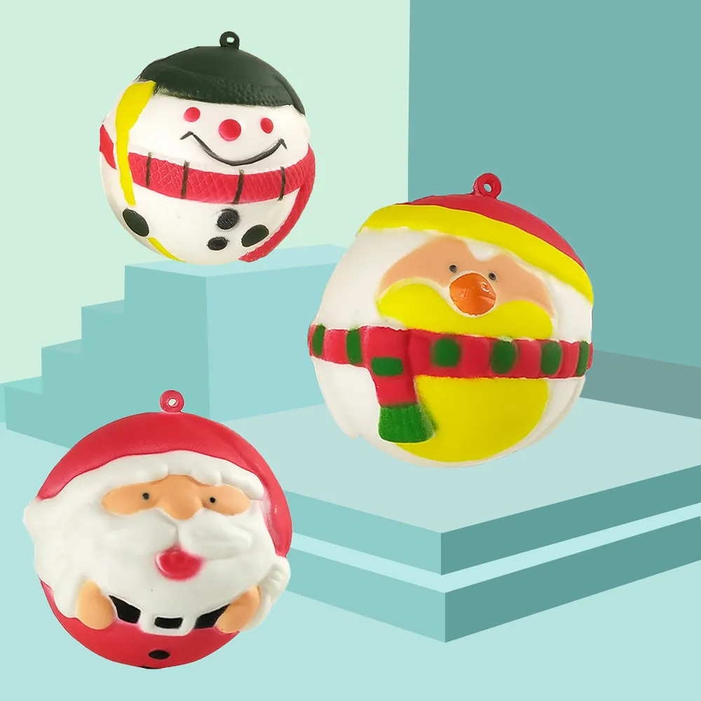 

Новинка 2023, рождественские сжимаемые игрушки, новинка, Санта-Клаус, снеговик, ПУ подвеска, медленно восстанавливающие форму сжимаемые игруш...