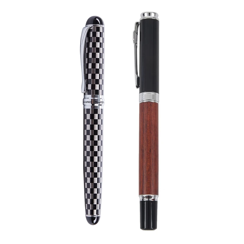 

Перьевая ручка Jinhao X750, черная ручка с искусственным знаком средней длины и 8802 древесным перьевым наконечником, красный + черный