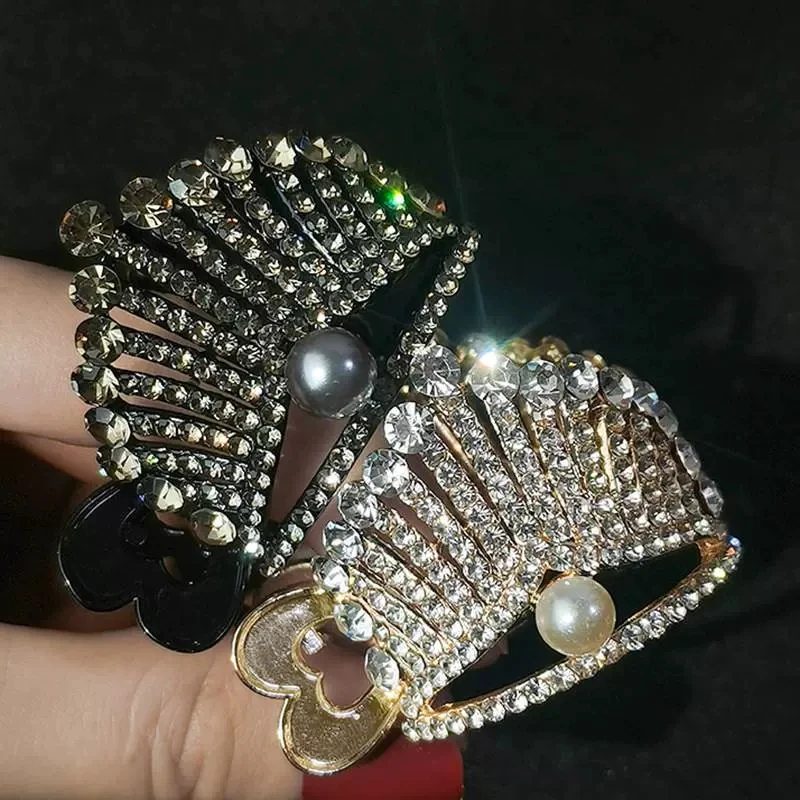 

Fashion Zircon Pearl Metal Hair Claw High Ponytail Holder for Women Girls 2022 New Trendy Korea Luxury Hair Clip Accessories