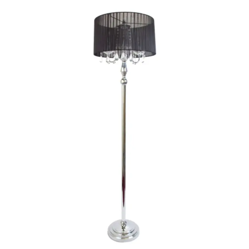 

Trendy Romantic Sheer Shade Floor Lamp with Hanging Crystals