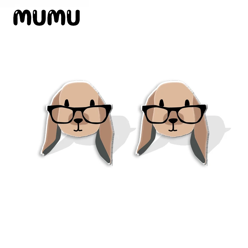 2023 новые акриловые серьги-гвоздики в виде кролика с цветком животные серьги