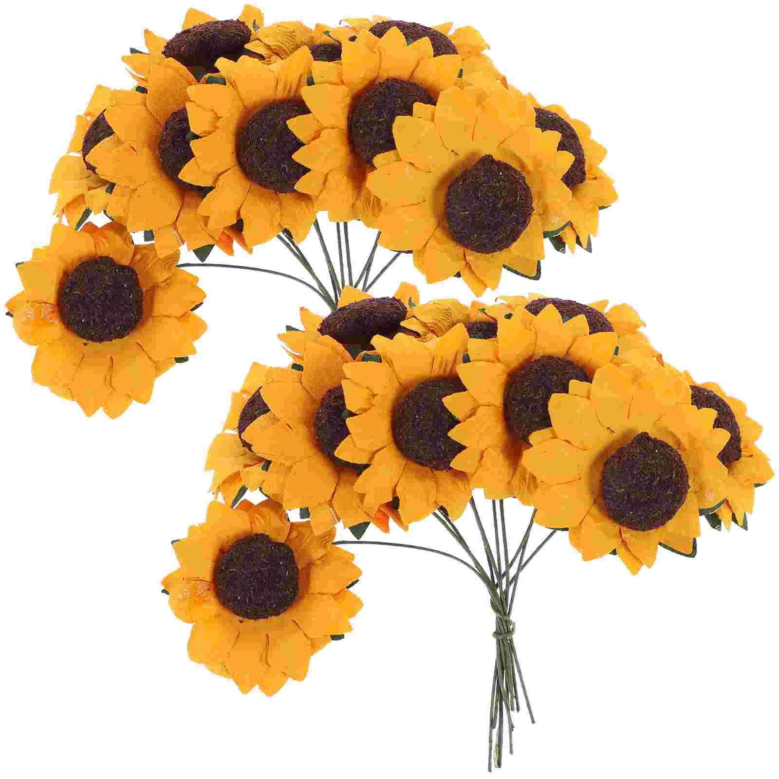 

Sunflower Artificial Sunflowers Flower Flowers Fake Bouquet Decor Wedding Paper Silk Faux Heads Simulation Decorations