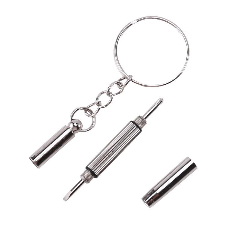 

TOP 500Pcs 3 In 1 Eyeglass Screwdriver Sunglass Glasses Watch Repair Tool Kit With Keychain Portable Screwdriver Tool
