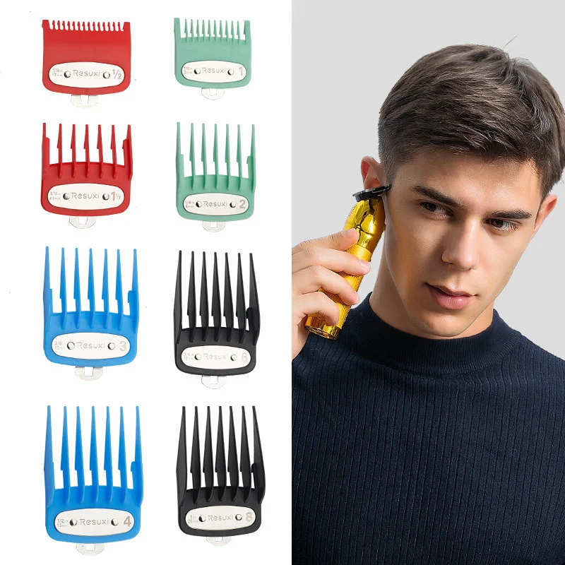 

Professional high-power electric push shear limit comb 8-piece color limit comb iron chip ruler