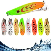 durable paillette sequin single hooks spoon fishing tackle metal bait spinner fishing lure artificial lure