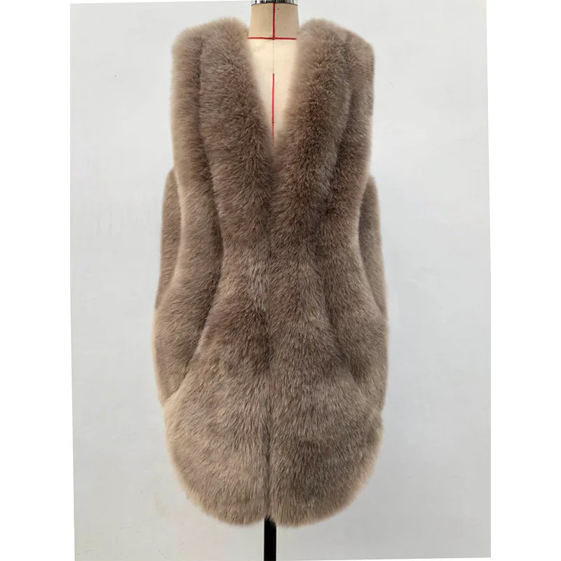 Autumn Winter New Korean Fashion Faux Fur Coat Women's Casual Overcoat Fur Vest Roupas Femininas Chaqueta Imitacion Piel Mujer