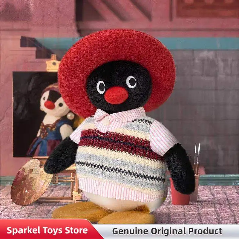 Фото Коллекционная игрушка-сюрприз Pingu: плюшевая кукла-пингвин из серии Vintage Ootd к 45-летию, брелок, подарок на день рождения №5