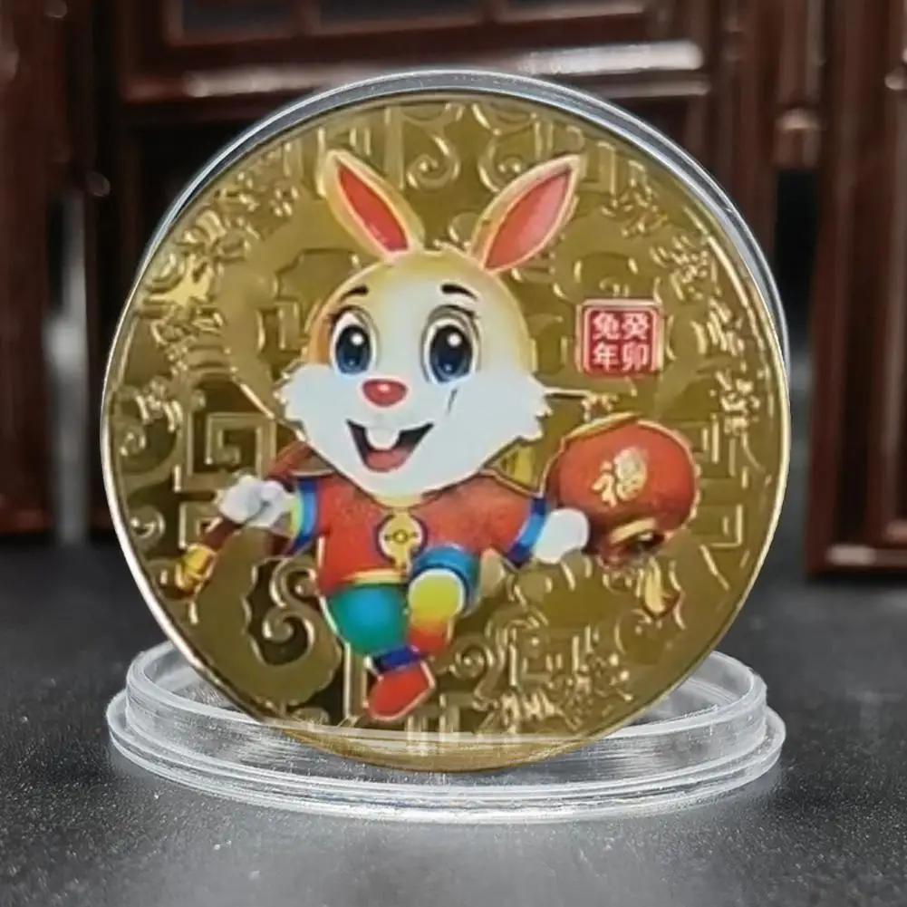 

Медаль в виде кролика со знаком зодиака, 1 набор, шикарная памятная монета на Новый Год Кролика 2023, памятная монета, памятная сувенирная моне...
