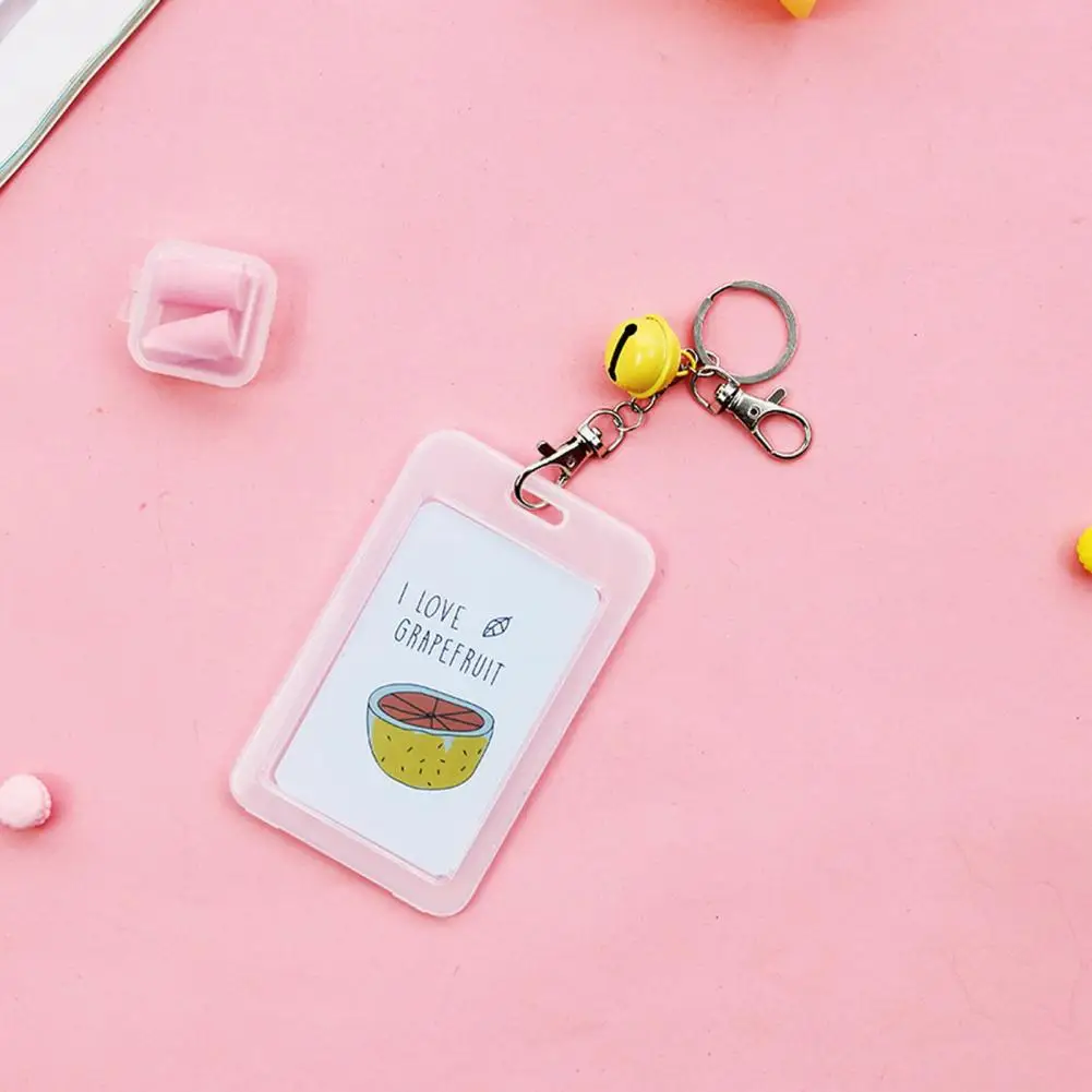 

Hanging Design Excellent Cartoon Key Chain Card Storage Holder Lightweight Card Bag Tiny Bell for Daily Use