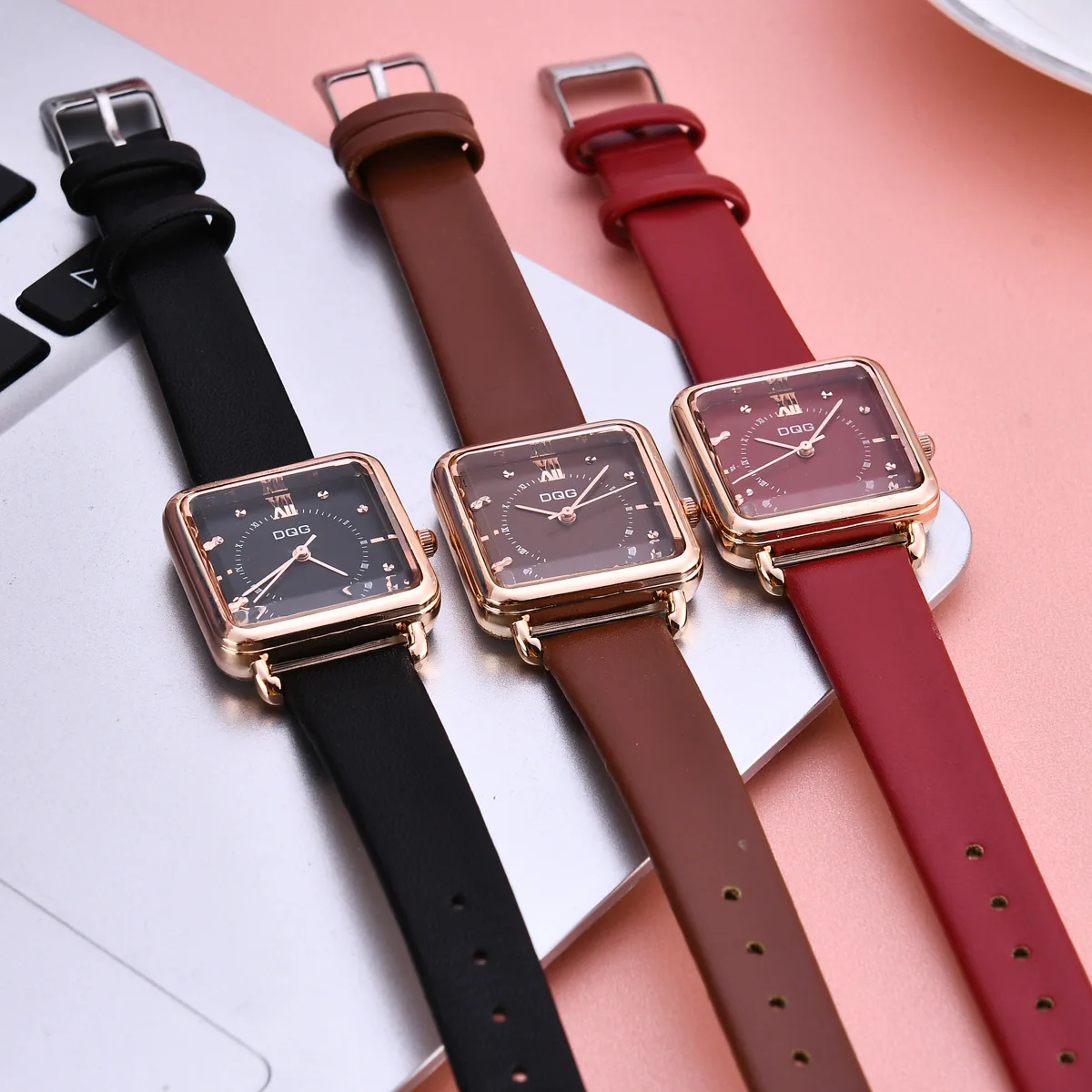 Fashion Classic Square Women Watch Wholesale Ladies Watch Rose Gold Woman Watches Casual Leather Band Strap Quartz Wrist Watch