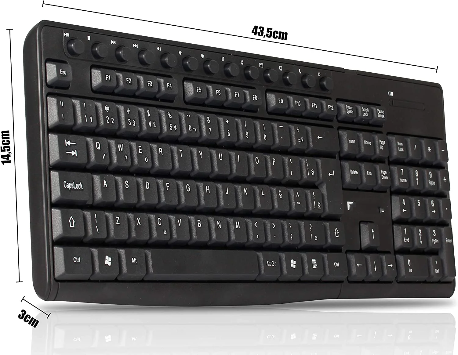 

New Kit e Mouse Multimídia Sem Fio Wireless 2.4ghz Usb Abnt2 Pc Notebook Mac