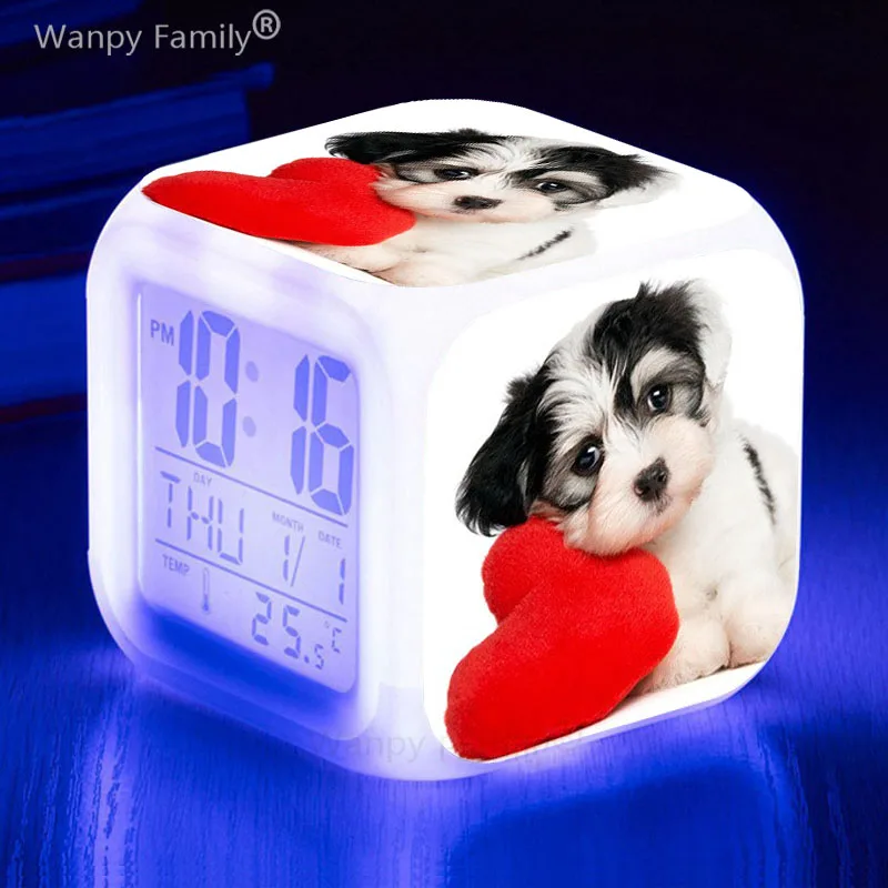 Children's Room Home Decor Small Desk Clock 7color Glowing Touch Sensing Wake Up Timer For Kids Gifts