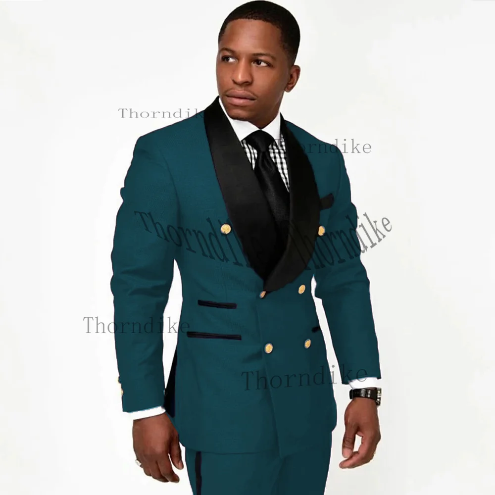 

Thorndike 2022 Mens Suit with Double Breasted for Wedding Slim Fit Groom Tuxedo 2 Piece Set Jacket Pants Fashion Costume