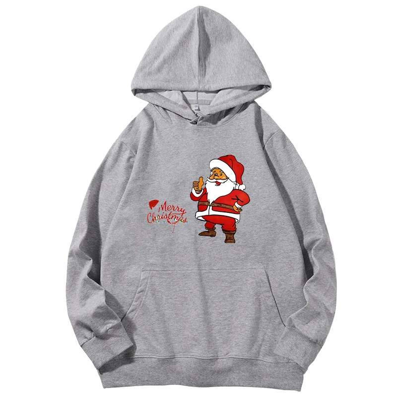 Santa Claus Sketch Pen Drawing Merry Christmas graphic Hooded sweatshirts christmas sweatshirt woman cotton Female clothing