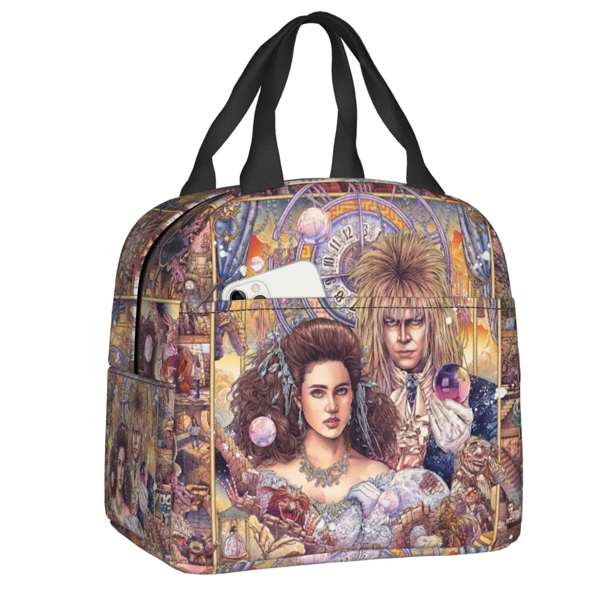 

Fantasy Film Labyrinth Lunch Box for Women Waterproof Jareth The Goblin King Cooler Thermal Food Insulated Lunch Bag School Food