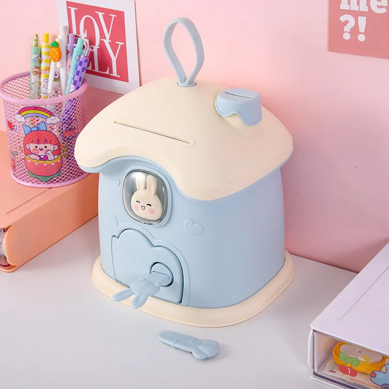 

Creative piggy bank, children and girls can only enter and exit piggy bank, small house, 2023 new student cute piggy bank
