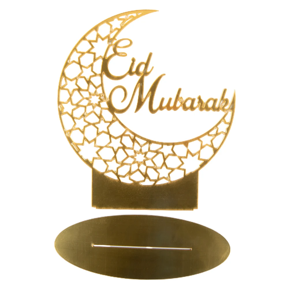 

Eid Mubarak акриловое украшение, полые Луны, искусственные для дома, мусульманские предметы, DIY Декор для стола