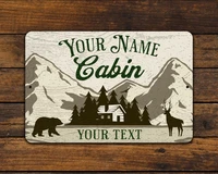 custom cabin signcustom wood appearance metal bar sign