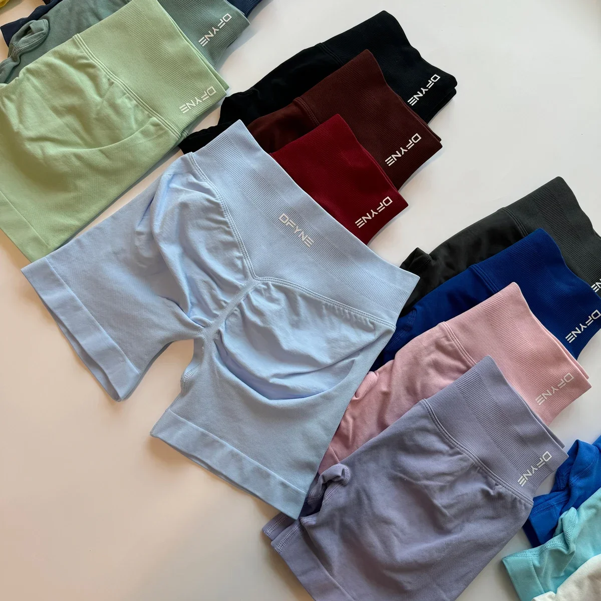 Dfyne Impact Шорты с логотипом Низкие ребристые шорты для йоги Бесшовные тренировок в