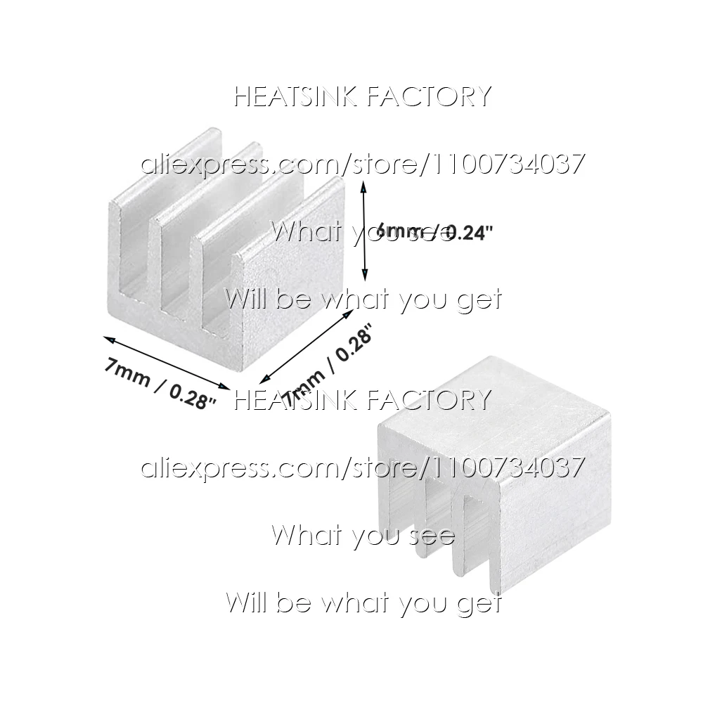 Бесплатная Доставка без ленты/с термолентой алюминиевый радиатор 7x7x6 мм для Raspberry