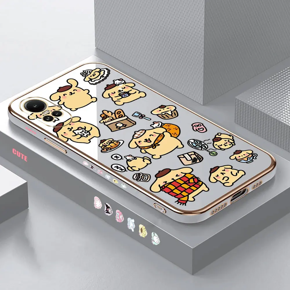 Милый мультяшный помпон с металлическим покрытием телефонный чехол для OPPO Reno 10 8