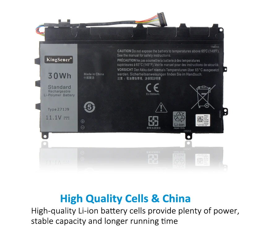 Фото Аккумулятор KingSener 271J9 11,1 В 30 Втч для ноутбука Dell Latitude 13 7000 7350 GWV47 0GWV47 YX81V №2