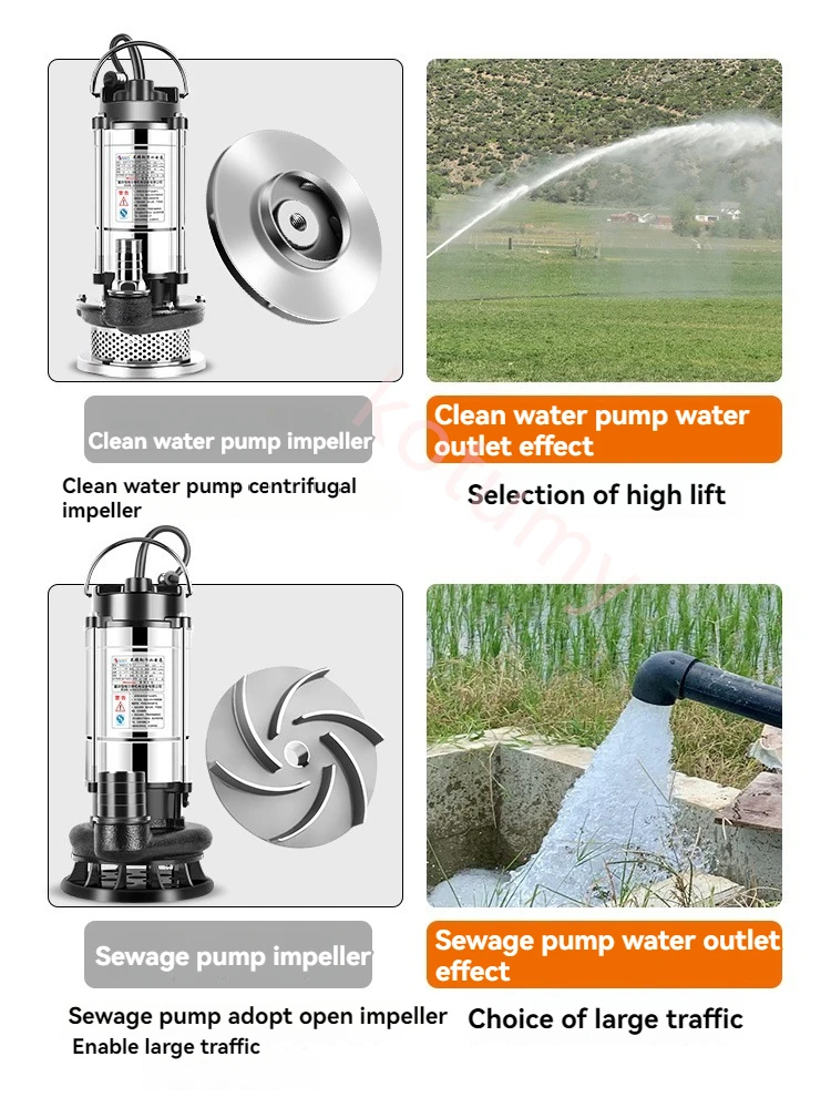 Погружной насос из нержавеющей стали сельскохозяйственный для сточных вод