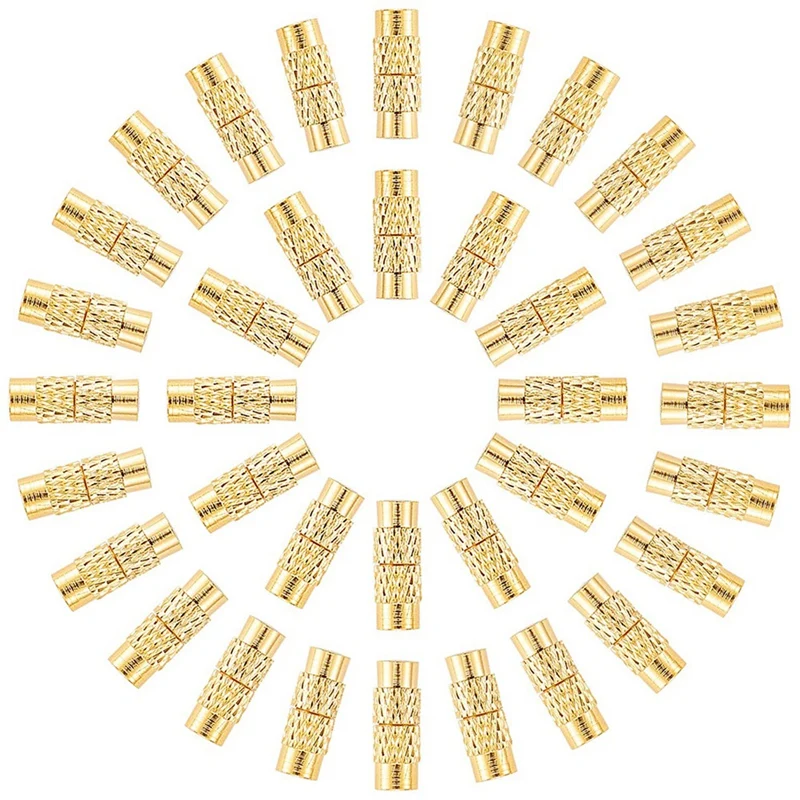 

100 Pieces Brass Screw Twist Buckle Tube Fastener DIY Craft Jewelry Bracelet Necklace Supplies