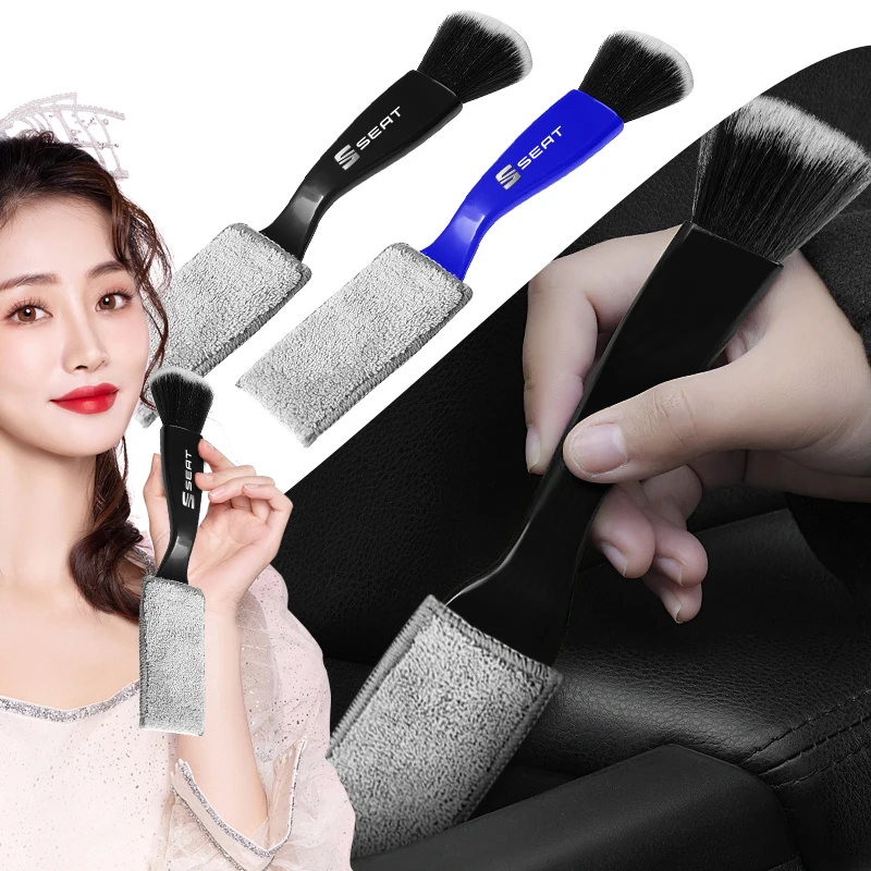 

1pc New 2 In 1 Car Outlet Cleaning Tool Multi-purpose Dust Brush For Seat Leon FR Altea Ibiza Toledo Cordoba Alhambra Arona Exeo