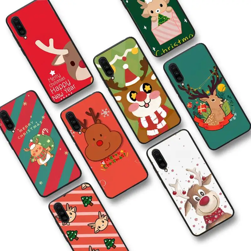 

Christmas New Year Gifts Elk Snow Phone Case for Xiaomi mi 8 9 10 lite pro 9SE 5 6 X max 2 3 mix2s F1