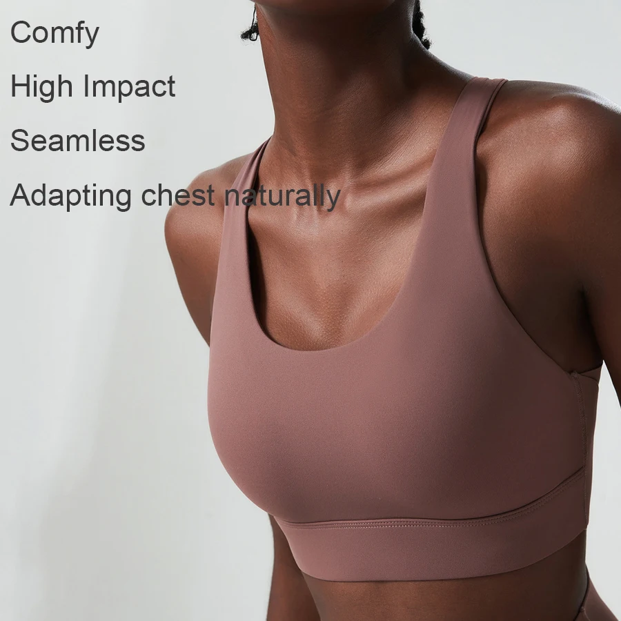 Бесшовный спортивный бюстгальтер розового цвета, удобные Бюстгальтеры без косточек для бега, топ для спортзала и активного отдыха