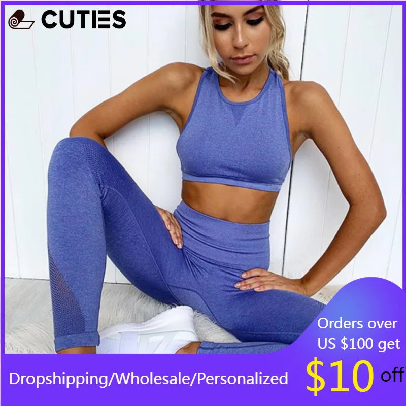 

Seamless Yoga Set Women's Sets Winter Suit Push Up Leggings Sports Two Piece Clothes Woman Chandal Tracksuit Bra Tight Fitness